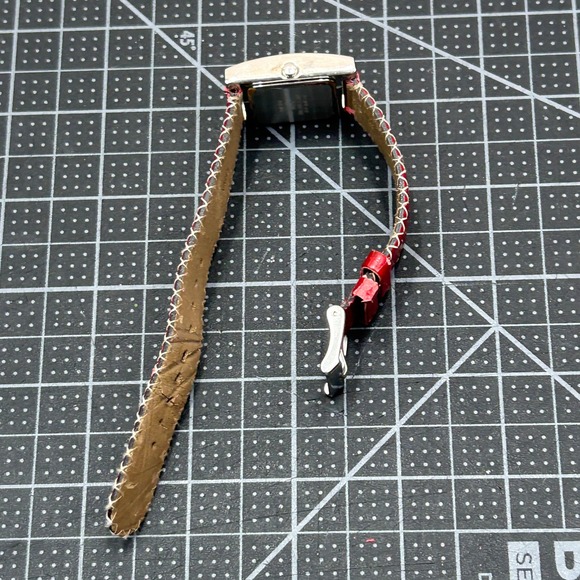 Nine & Company Womens Square Watch Red Whipstitch Strap 9C/5070 Y121E - Picture 9 of 10